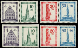 ** ALLEMAGNE ZONE FRANCAISE BADE - Poste - 42/45, Timbres Issus Du Bloc, 4 Paires Dentelées + Non Dentelées - Autres & Non Classés