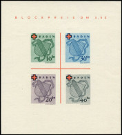 (*) ALLEMAGNE ZONE FRANCAISE BADE - Blocs Feuillets - 1, Toujours Sans Gomme: Croix-Rouge - Other & Unclassified