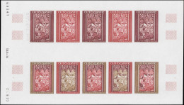 ** ANDORRE - Poste - 206/08, Complet, 3 Feuillets De 10 Essais De Couleurs (50% De Polychromes): Retable St. Jean 1970 - Autres & Non Classés