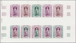 ** ANDORRE - Poste - 228, Feuillet De 10 Essais Dont Polychromes, Cd 24/5/73: Vierge Canolich - Autres & Non Classés