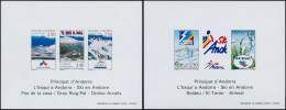 ** ANDORRE - Blocs Spéciaux - 425/29, 2 Feuillets Collectifs (tirage 25): Ski (Maury) - Autres & Non Classés