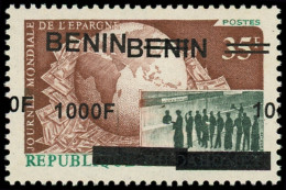 ** BENIN - Poste - Michel 1587, émission Locale, Variété Double Surcharge:1000/35f. Epargne - Autres & Non Classés