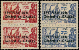 (*) CAMEROUN - Poste - 245ba/46ba, En Paires, "E" Renversé Dans "DE" (246 Oxydation): Spitfire - De Gaulle - Autres & Non Classés