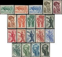 ** CAMEROUN - Poste - 276a/294b, Série Non Dentelée Complète 19 Valeurs: Série Courante 1947 - Unused Stamps