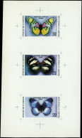 (*) CAMEROUN - Poste - 624/26, Feuillet Collectif Sur Papier Brillant, Avec Croix De Repère: Papillons - Neufs