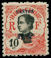 ** CANTON - Poste - 54a, Dentelé 11: 10c. Rouge - Unused Stamps