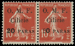 * CILICIE - Poste - 82a, Paire Dont 1 Ex "2" Maigre, Signé (normal **): 20pa. S. 10c. Rouge - Unused Stamps