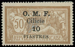 * CILICIE - Poste - 95d, 1er "S" De Piastres Renversé, Signé Pavoille: 10pi. S. 50c. Brun Et Gris - Unused Stamps