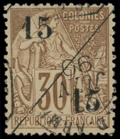 O COCHINCHINE - Poste - 5a, Chiffre "5" Penché: 15 + 15 Sur 30c. Brun - Used Stamps