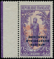 * CONGO - Poste - 83a, Surcharge Renversée, Bdf, Signé Calves: 45c. Violet - Autres & Non Classés