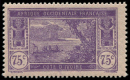 * COTE D'IVOIRE - Poste - 59a, Sans Surcharge, Signé: 75c. Violet Sur Rose - Unused Stamps