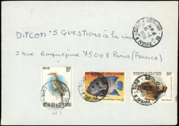 LET COTE D'IVOIRE - Poste - 565B + Divers, Sur Enveloppe Circulée 14/4/86: 65f. Oiseau Tockus - Other & Unclassified