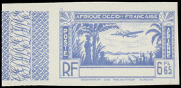 (*) COTE D'IVOIRE - Poste Aérienne - 4A, Valeur Non émise 6.65f. Bleu, Non Dentelé, Bdf, Sans Nom De Colonie (Maury) - Other & Unclassified