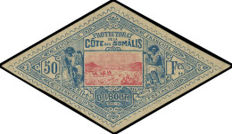 * COTE DES SOMALIS - Poste - 21, Signé: 50f. Bleu Et Rose - Unused Stamps