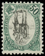 ** COTE DES SOMALIS - Poste - 62a, Centre Renversé: 50c. Vert - Unused Stamps