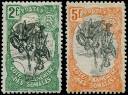 * COTE DES SOMALIS - Poste - 65b/66d, Centres Renversés: 2f. Vert & 5f. Orange - Other & Unclassified