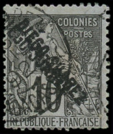 O DIEGO-SUAREZ - Poste - 17b, Double Surcharge, Signé Scheller: 10c. Noir Sur Lilas - Used Stamps