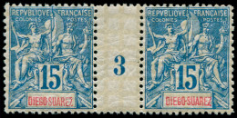 ** DIEGO-SUAREZ - Poste - 43, Paire Avec Millésime "3" (* Sur Millésime): 15c Bleu Et 30c. Brun - Other & Unclassified