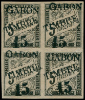 * GABON - Poste - 11, Bloc De 4 (1 Ex. **), Superbe Bloc De 4, 15 S. 5c. Noir - Other & Unclassified