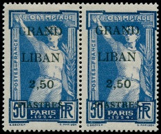 * GRAND LIBAN - Poste - 20b, Paire, 1 Exemplaire "G" Maigre: 50p. Jeux Olympiques De Paris 1924 - Autres & Non Classés