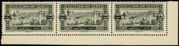 ** GRAND LIBAN - Poste - 76b, Bande De 3 Dont 1 Ex "4" Renversé: 4pi. Sur 0pi.25 Vert-noir - Unused Stamps