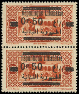 * GRAND LIBAN - Poste - 117ca, Paire Verticale, 1 Ex 2ème "u" De République Renversé: 0.50p Sur 0.75p - Unused Stamps