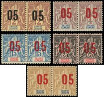 ** GRANDE COMORE - Poste - 20Aa/22Aa + 24Aa/25Aa, 5 Paires Chiffres Espacés Tenant à Normal - Unused Stamps
