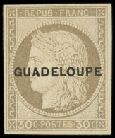 * GUADELOUPE - Poste - 12, Signé Roumet, Très Frais: 30c. Brun - Unused Stamps