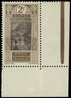 ** GUINEE - Poste - 64a, Double Impression Du Centre, Signé Scheller, Cdf: 2c. Brun Et Brun-lilas - Unused Stamps
