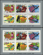 ** GUINEE REPUBLIQUE - Poste - Michel 1154/59 A + B, 2 Feuillets Collectifs, Dentelé Et Non Dentelé: J.O Calgary 1988 - Guinée (1958-...)