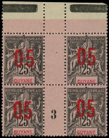 ** GUYANE - Poste - 69A, Bloc De 4 Millésime "3", 1 Ex Chiffres Espacés, Signé Pavoille - Unused Stamps