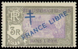 ** INDE FRANCAISE - Poste - 169a, Surcharge Bleue, Signé: 3r. Gris Et Violet - Neufs