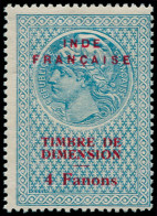 * INDE FRANCAISE - Fiscaux - Droits BDV 37, 4fa/ Bleu Et Rouge - Autres & Non Classés