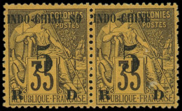 * INDOCHINE - Poste - 2aa, Paire Dont 1 Ex Sans "89", Signé Scheller - Unused Stamps