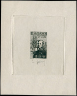 EPA INDOCHINE - Poste - Type Non émis "Œuvres Coloniales 2 +3,2p. Amiral Courbet", épreuve D'artiste En Noir, Signée Fel - Autres & Non Classés