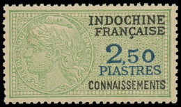 ** INDOCHINE - Fiscaux - Connaissements (1948), Gomme Coloniale: 2.50p. Vert Et Bleu (Duston 34) - Autres & Non Classés