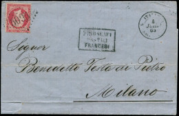 LET LEVANT FRANCAIS - Poste - France 24, Sur Enveloppe, GC 5095, Salonique Pour L'Italie 4/4/65, Cachet "Piroscafi Franc - Autres & Non Classés