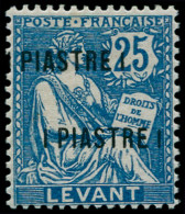 * LEVANT FRANCAIS - Poste - 17a, Double Surcharge, Signé Roumet: 1p. S. 25c. Mouchon - Other & Unclassified