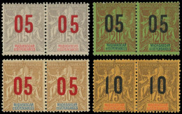 * MADAGASCAR - Poste - 111Aa/114A, 4 Paires Chiffres Espacés Tenant à Normal - Unused Stamps