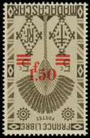 ** MADAGASCAR - Poste - 286a, Surcharge Renversée, Signé Brun: 1.50f. Sur 5c. Brun Olive - Unused Stamps