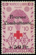 ** MADAGASCAR - Poste - 287B, Non émis, Signé Brun (oxydation): +50f. France Combattante - Unused Stamps