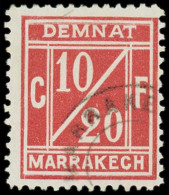 O MAROC - POSTES LOCALES - Poste - Demnat à Marrakech 1, 10/20c. Lie De Vin - Autres & Non Classés