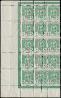 ** MAROC POSTES CHERIFIENNES - Poste - 11, Bloc De 15, Une Rangée De 5 Double Perforation Verticale (Maury) - Postes Locales & Chérifiennes