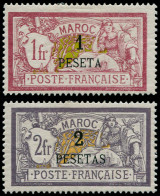 * MAROC - Poste - 16/17, Très Frais: 1p. S. 1f. Et 2p. S. 2f. Merson - Autres & Non Classés