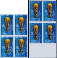 ** MAROC - Poste - 710/11, 2 Blocs De 4 Non Dentelés, Coupe Du Monde De Football 74 - Other & Unclassified