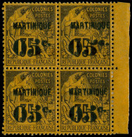 * MARTINIQUE - Poste - 13Aa, Bloc De 4, Bdf, 1 Exemplaire "5" Penché - Autres & Non Classés