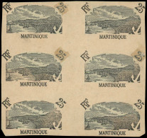 ESS MARTINIQUE - Poste - 68, Bloc De 6, Centre Seul Non Dentelé En Noir Et Gris, Sur Papier épais: 25c. Fort De France - Other & Unclassified