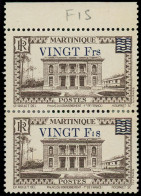 * MARTINIQUE - Poste - 225, En Paire Dont 1 Ex "Fis" Au Lieu De "Frs" (légère Tache Jaune) - Unused Stamps