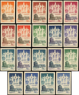 ** MONACO - Poste - 362, Série De 19 Essais De Couleurs Différents, La Plupart Polychromes: 40f. Année Sainte, Colisée - Autres & Non Classés