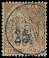 O NOSSI-BE - Poste - 5B, Surcharge Indigo, Signé Scheller: 25 Sur 30c. Brun - Used Stamps